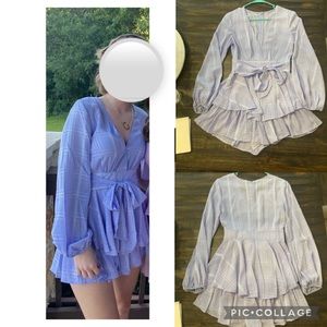LAVENDER PLAID ROMPER